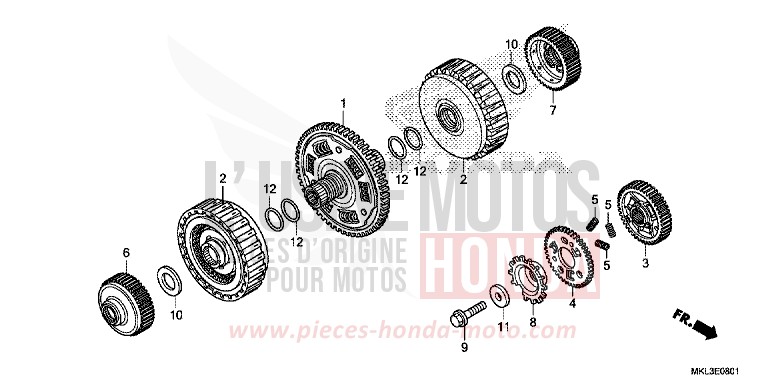 EMBRAYAGE (NC750XD) von NC750X DCT GLINT WAVE BLUE METALLIC (B197) von 2020